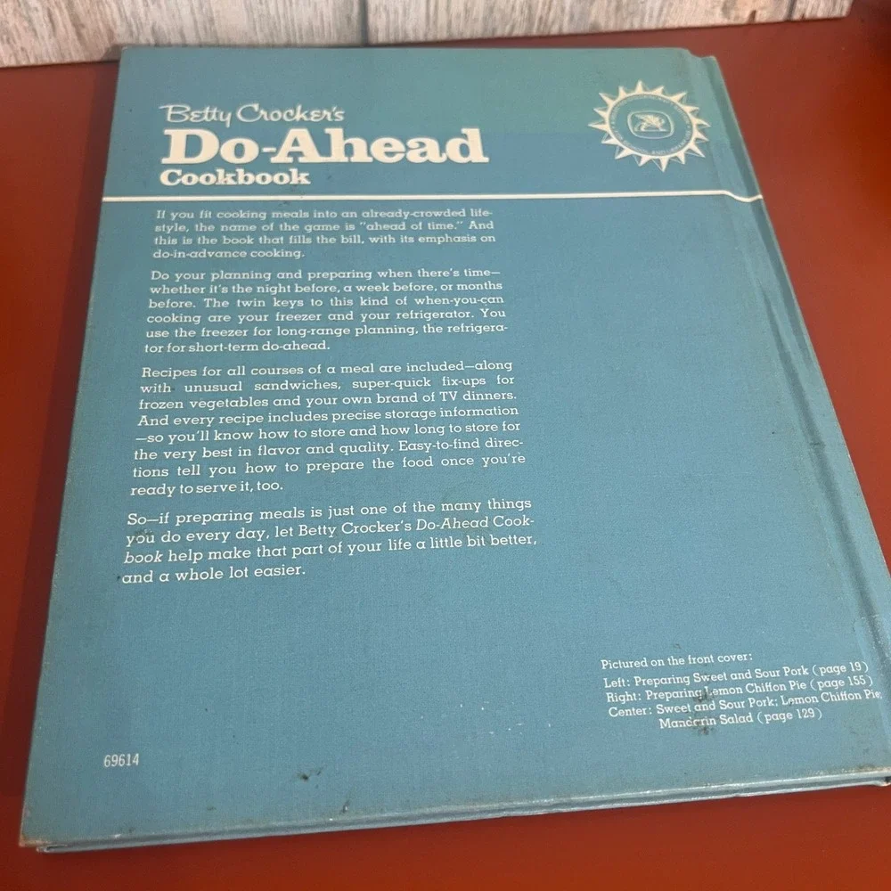 Vtg 1973 Betty Crocker‎ Do-Ahead Cookbook Freezer Refrigerator Recipes Hardcover